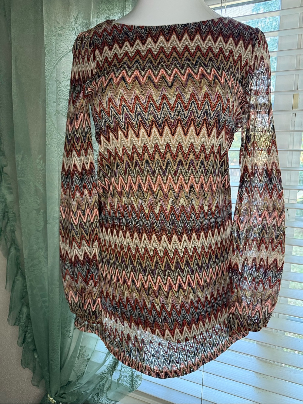 Forever 21 Multicolor Zigzag Sheer mini dress